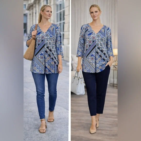 Ruby Rd. Multicolor Patterned Blouse - Picture 10 of 10